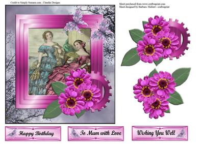 Vintage Resting Ladies with Decoupage