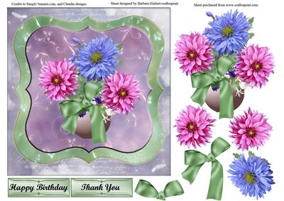 Fancy Squares with Flowers and Decoupage