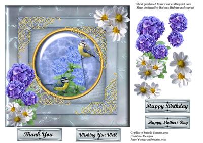 Song Birds and Flowers with Decoupage