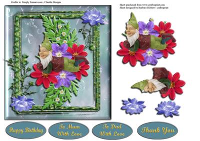 Relaxing Garden Elf with Decoupage