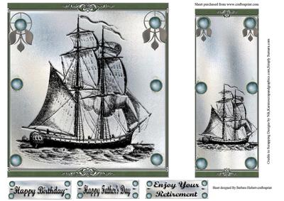 Embossed Ship Card Topper and Book Mark