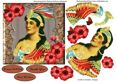 Vintage Portrait of a Princess with Decoupage