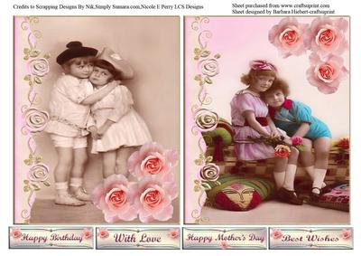 Two Vintage Children Portrait Quick Toppers