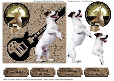 Dance to the Music Doggie with Decoupage