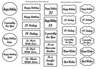 Plain Black and White Sentiment Tags & Embossed Letterse
