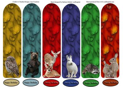 Book Mark Series Wild Animals Two and Leafs