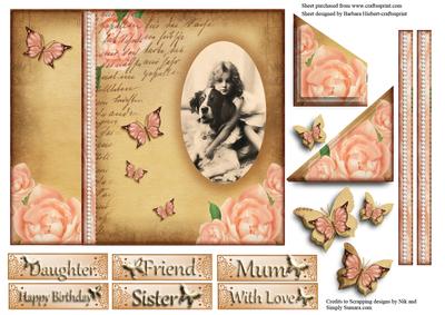 Photo Book Cover Card Topper with Pyramid Layer Decoupage