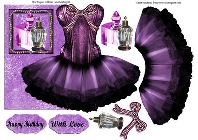 Wow We Purple Dress Over the Edge with Decoupage