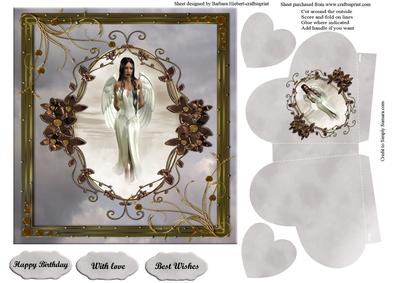 Angel Card Topper with Heart Gift Bag