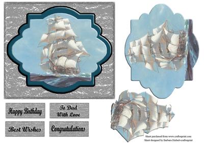 Ship in the Windy Waters with Easy Decoupage