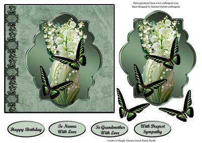 Lily of the Valley Vase & Butterfly Card Top & Decoupage