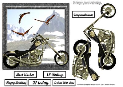 To Cold to Ride My Chopper Card Top & Decoupage