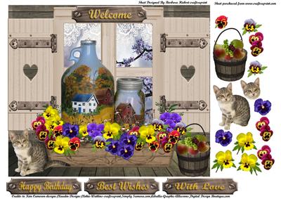 Welcome Window Card Topper with Decoupage
