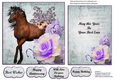 Nikita Purple Rose Card Top & Insert