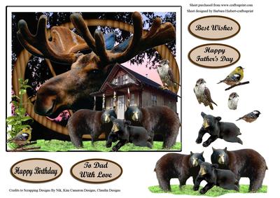Moose & Bears & Birds at the Lodge & Decoupage