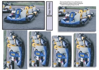 Go Cart Pyramid Card Topper