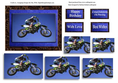 Motor Cross Racer Pyramid Card Topper