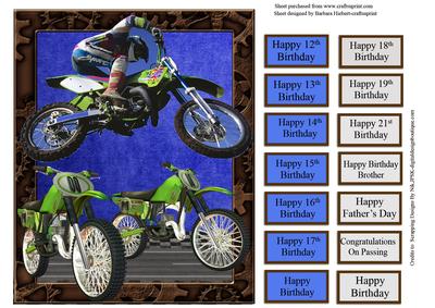 High Flying Motor Cross Quick Card Topper