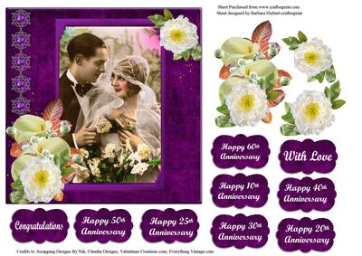 Wedding and Aniversary Card Topper with Decoupage