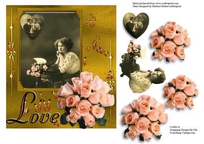 Missing You Golden Love with Decoupage