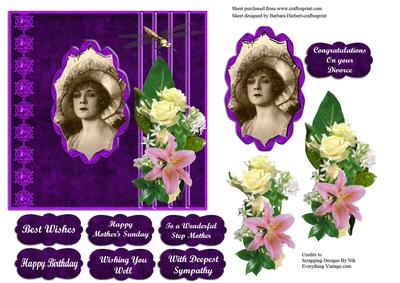 Portrait Vintage Lady & Decoupage