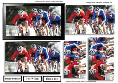 Speed Bike Race Pyramid Card Topper