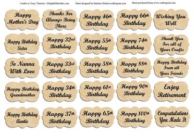 Brown Sentiment & Age Birthday Female Tags