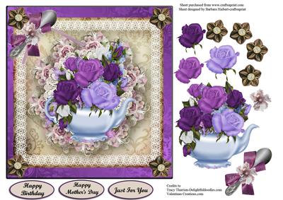 Just for You Tea Time Card Topper & Decoupage