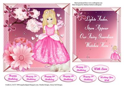 Pink Guardian Fairy Quick Topper & Insert