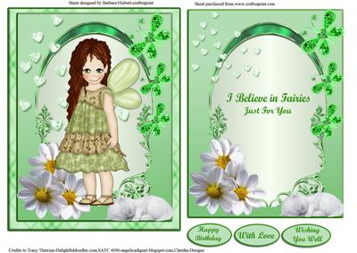 Believe in Fairies Green Quick Card Topper & Insert