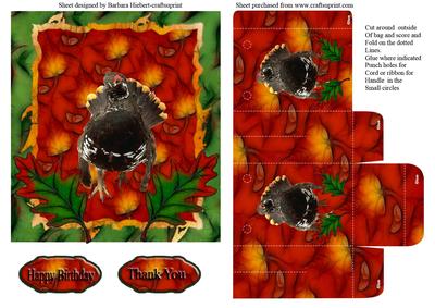 Wild Turkey Card Top and Wild Turkey Gift Bag Set