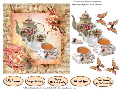 Join Me for a Cup of Tea Card Topper & Decoupage