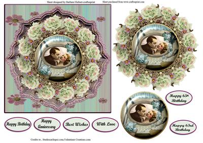 Ring of Roses Loving Couple Card Topper & Decoupage