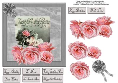 Dedicated to Roses Card Topper & Decoupage