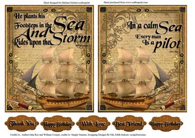 Foot Steps and a Calm Seas Quick and Easy Toppers