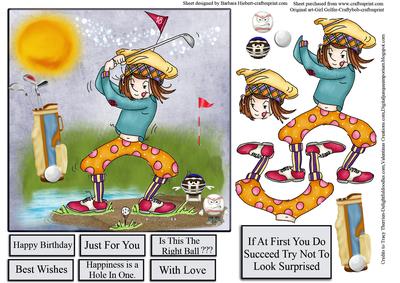 Golf Which Ball ??? Card Topper & Decoupage