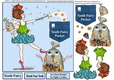 Tooth Fairy Pocket Card Topper & Decoupage