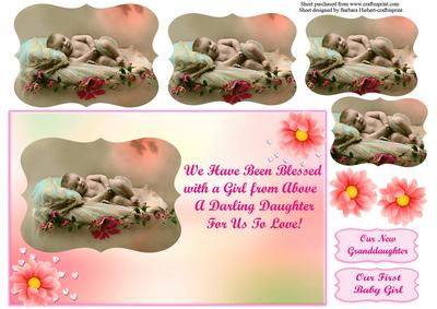 Baby Girl Announcement Topper & Pyramid Layers