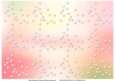 Pink Glass Hearts Backing Paper