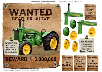 Wanted for Parts Card Topper & Decoupage