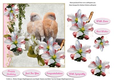 Blossums & Birds with Flower Decoupage