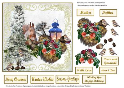 Nature's Christmas Card Topper & Decouapge