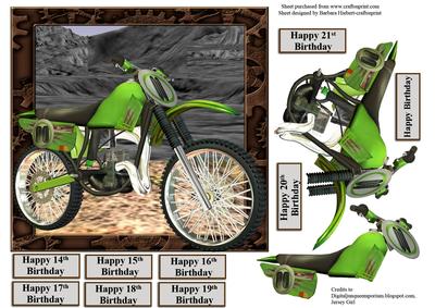 Dirt Bike Card Topper & Decoupage