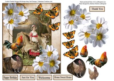 Scenic Farm Animals Card Topper & Decoupage
