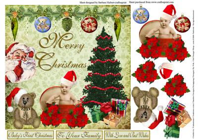 Baby's First Christymas Card Topper & Decoupage