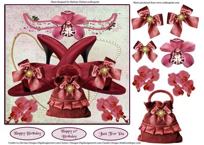 Shoes & Orchids Card Topper & Decoupage