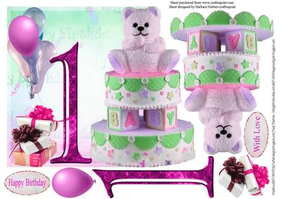 Babys First Birthday Over the Edge & Decoupage