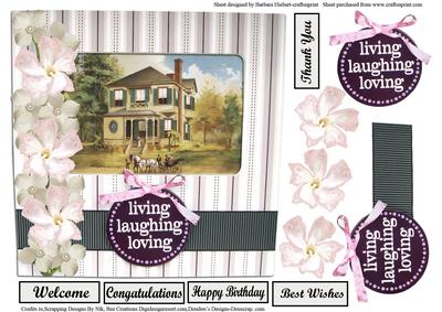 Living Laughing Loving Card Topper & Decoupage