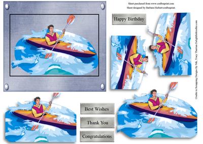 Kayak Water Sports Pyramid Card Topper