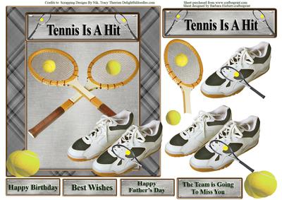 Tennis is a Hit Card Topper & Decoupage
